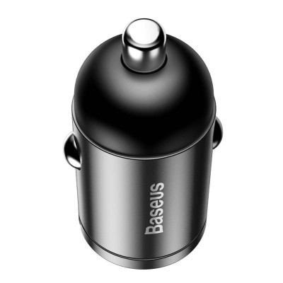 Baseus Tiny Star mini autós töltő, USB, QC 3.0, 30 W, szürke