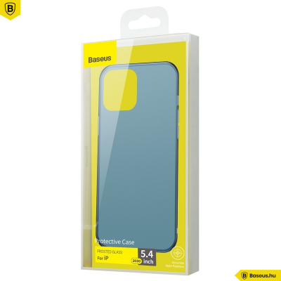 Baseus iPhone 12 Mini matt üveg tok - Kék