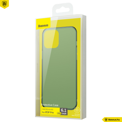 Baseus iPhone 12/12 Pro matt üveg tok - Zöld