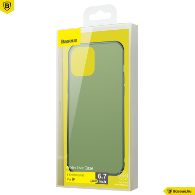 Baseus iPhone 12 Pro Max matt üveg tok - Zöld