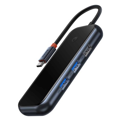 Baseus AcmeJoy series Hub 5 az 1-ben USB-C to 2xUSB 3.0 + USB 2.0 + USB-C PD + HDMI (sötétszürke)
