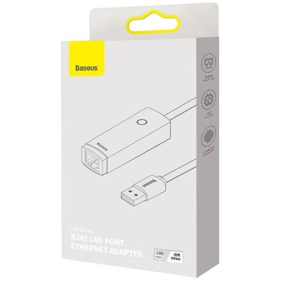 Baseus Lite Series USB – RJ45 hálózati adapter, 100Mbps (fehér)