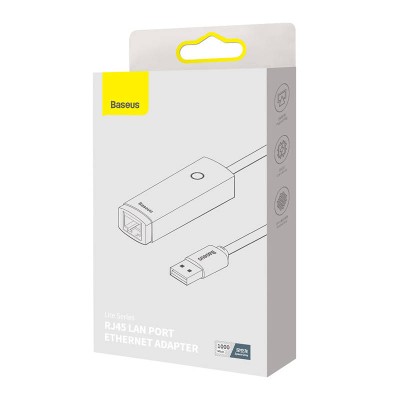 Baseus Lite Series USB – RJ45 hálózati adapter, szürke 