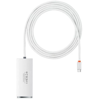 Baseus Lite Sorozat Hub 4 az 1-ben USB-C - 4x USB 3.0 + USB-C, 2m (fehér)
