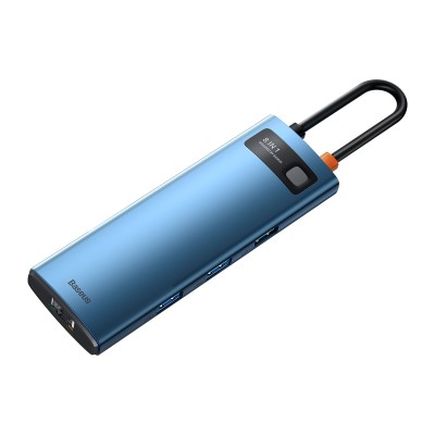 Baseus 8 az 1-ben adapter  USB-C hub 3x USB 3.0 + HDMI + USB-C PD 4K HD, kék